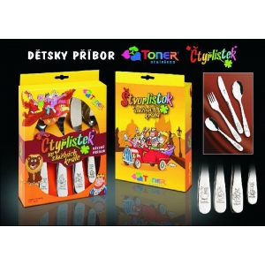 Příbory ČTYŘLÍSTEK dětské 4ks Toner